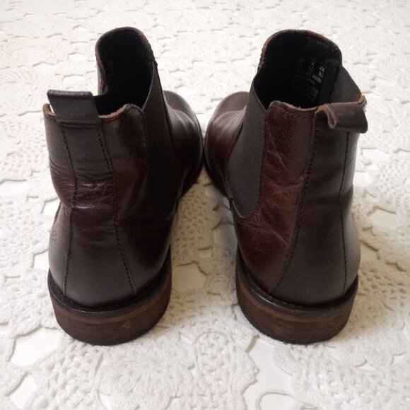 Wolverine Ankle Chelsea Boots Dark Brown Burnished Leather Almond Toe 7.5 Women - Picture 6 of 10